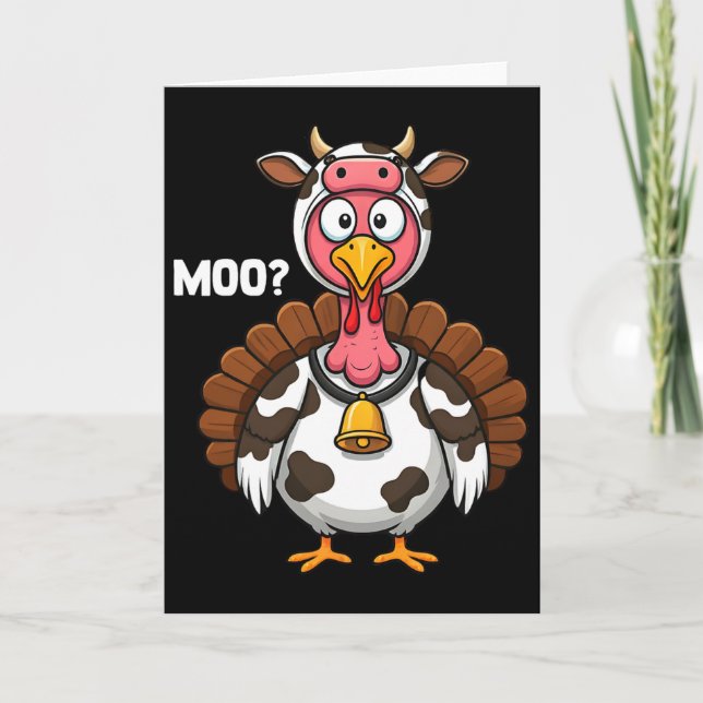 Cartão Ação de Graças da Moo da Turquia (Frente)