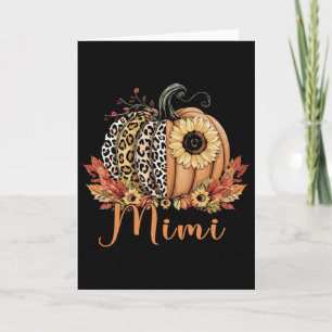 Cartão Ação De Graças De Leopard Pumpkin E Sunflower Mimi