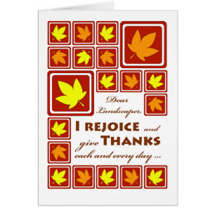 Cartão Ação de Graças para o Landscaper Autumn Leaves