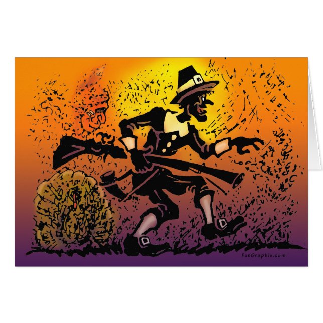 Cartão Ação de Graças Pergrim (Frente Horizontal)