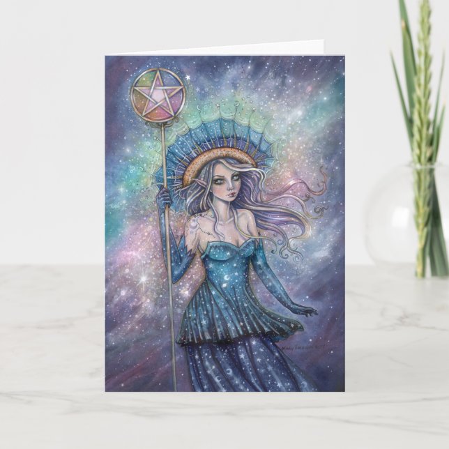 Cartão Ace dos Pentáculos Tarot Art de Molly Harrison (Frente)