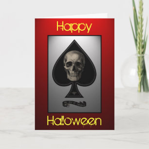 Cartão Ace of Spades Skull Halloween Card