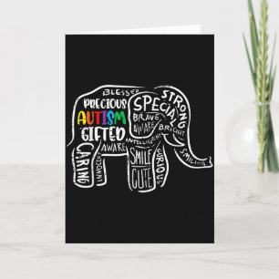 Cartão Aceitação do Elefante da Conscientização do Autism