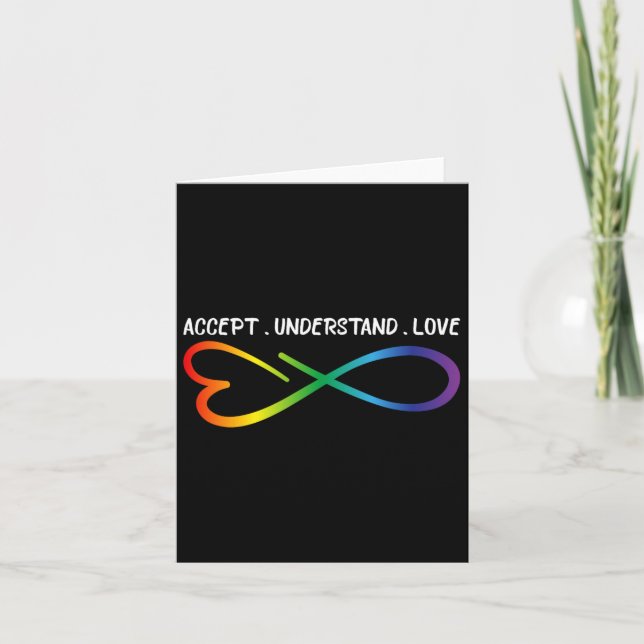 Cartão Aceitar Compreender Aut. Infinity Neurodiversity (Frente)