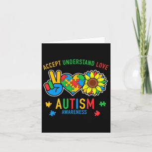 Cartão Aceitar Compreender Autismo Atenção Ao Amor