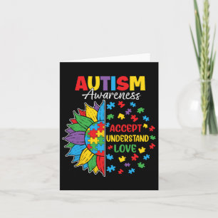 Cartão Aceitar Compreender O Amor Autismo Sensibilização 