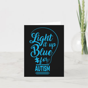 Cartão Acenda-O Autismo Azul A Consciência Oferece Utensí