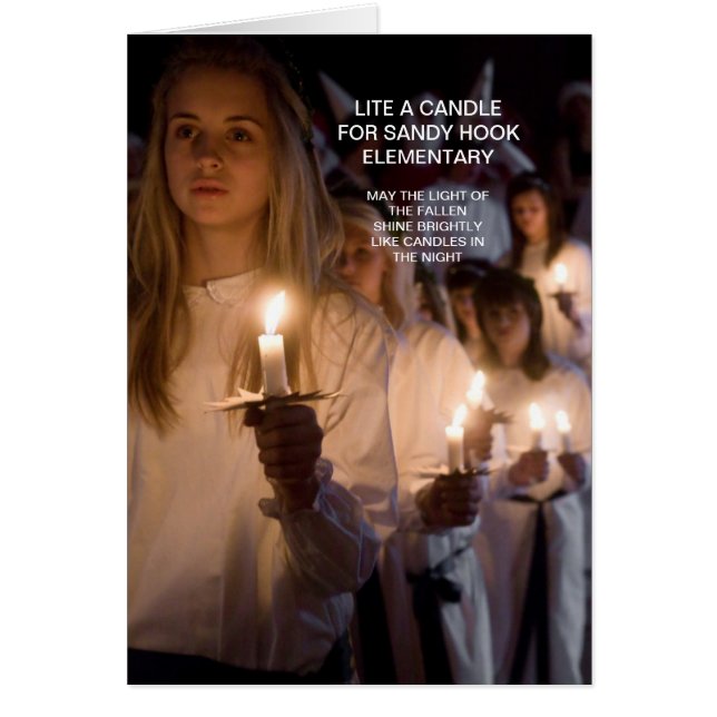 CARTÃO ACENDA UMA VELA PARA A ESCOLA PRIMÁRIA SANDY HOOK (Frente)