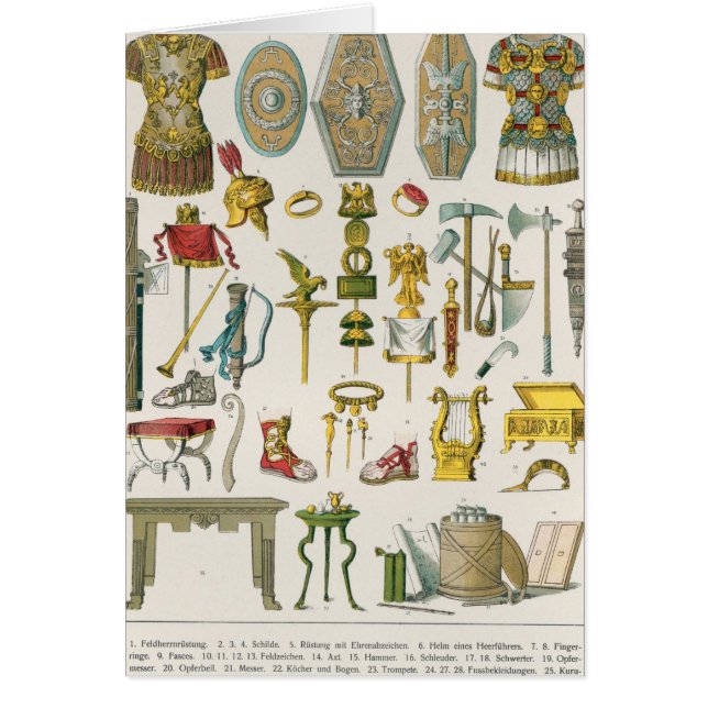 Cartão Acessórios romanos (Frente)