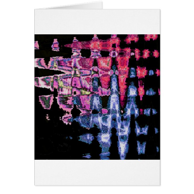 Cartão Achempong Modern Synthwave: Rosa Azul Abstrato   (Frente)