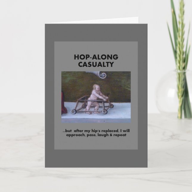 Cartão Acidente salto - Espere até minha substituição de  (Frente)