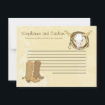 Cartão Aconselhável Escrito De Casamento De Cowboy<br><div class="desc">Estas adoráveis Cartas de Aconselhamento Escrito são a adição perfeita a qualquer casamento. Basta entregar estas cartas aos seus convidados, juntamente com canetas Sharpie de ponta fina. Seus hóspedes podem anotar qualquer conselho que tenham para a nova noiva e noiva. Estas são impressas com tamanho de 4, 25" x 5,...</div>