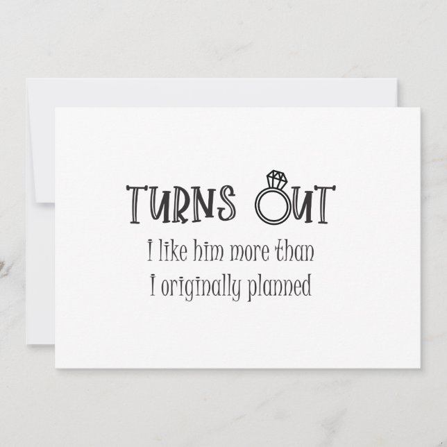 Cartão Acontece que gosto dele, dama de honra (Frente)