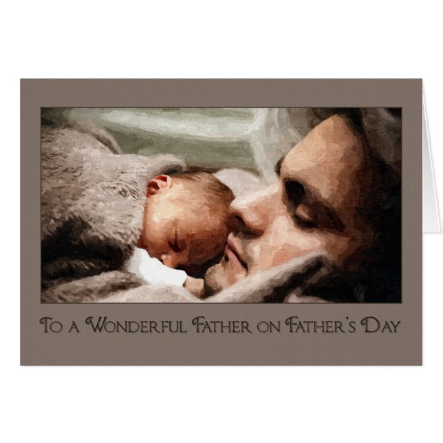 Cartão Acoplamento com Dia de os pais do Pai (Frente Horizontal)