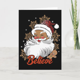 Cartão Acredite Afro Papai Noel Africano Americano Natal