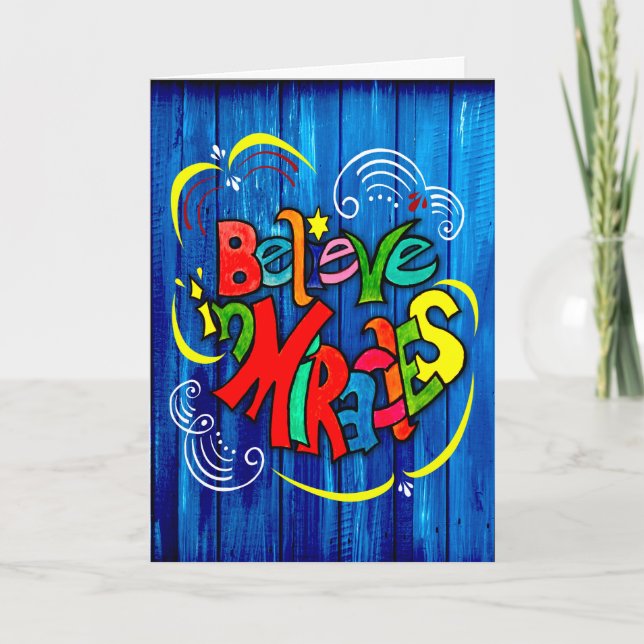 Cartão Acredite em milagres (Frente)