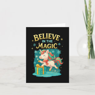 Cartão Acredite Na Design De Natal Do Magic Unicorn Crian