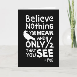 Cartão "Acredite que nada que você se ouve…" Cite pelo