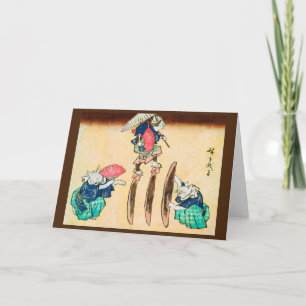 Cartão Acrobat Cat, Hiroshige, Ukiyo-e