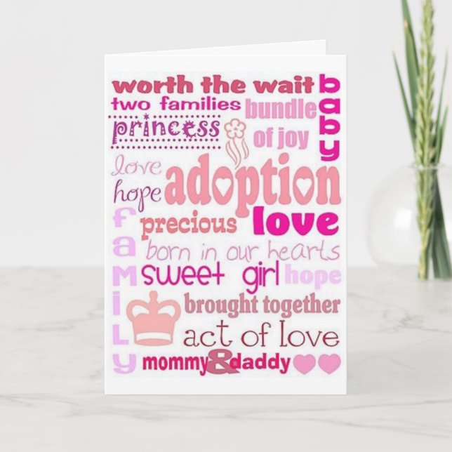 CARTÃO ACT OF LOVE = BABY GIRL ADOPTION=PARABÉNS (Frente)