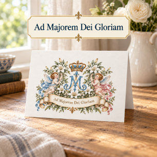 Cartão Ad Majorem Dei Gloriam Anjos Marianos Católicos