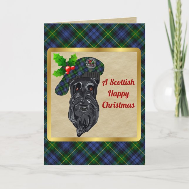 Cartão Adam Crachá & Tartan Personalizado Xmas (Frente)