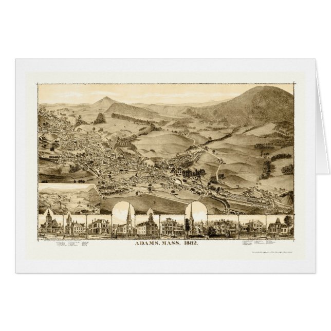 Cartão Adams, mapa panorâmico das MÃES - 1882 (Frente Horizontal)