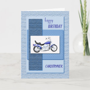 Cartão Add a name, motor bike birthday
