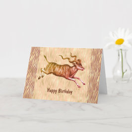 Cartão Addax - Antelope Birthday para amigo louco selvage
