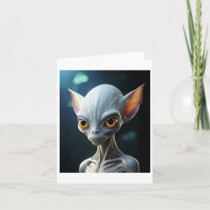 Cartão Adesivo de Alien Branco