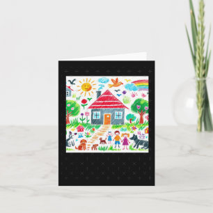 Cartão Adesivo de Desenho Infantil com Giz Colorido #1