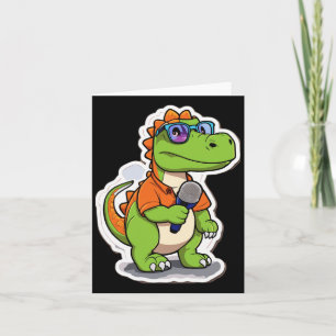 Cartão Adesivo de dinossauro bonito