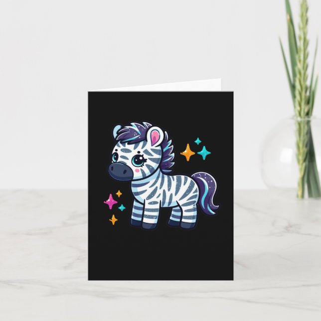 Cartão Adesivo de Zebra Fofa1  (Frente)