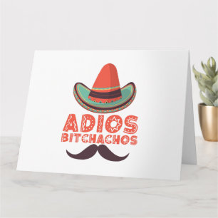 Cartão Adeus Bitchachos Sombrero Retro Cinco De Mayo