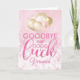 Cartão Adeus Rosa Glamorosa E Boa Sorte