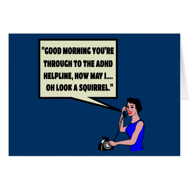 Cartão ADHD engraçado (Frente Horizontal)