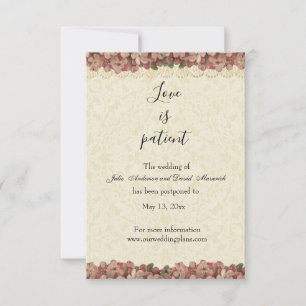 Cartão Adiamento de Casamento Nova Data Religiosa Floral