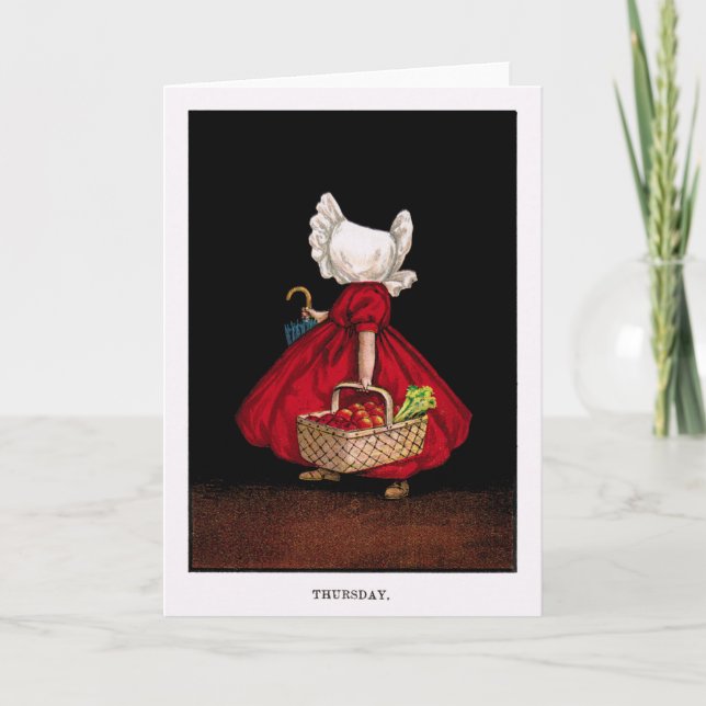 Cartão adiantado de 1900's quinta-feira Sunbonnet (Frente)