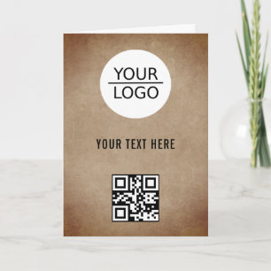 Cartão Adicionar Logotipo Rústico Código QR Texto Persona