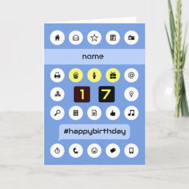 Cartão Adicionar nome à computação personalizada de 17 an