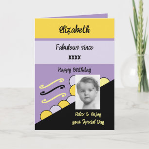 Cartão Adicionar nome de ano de fotografia marco de anive