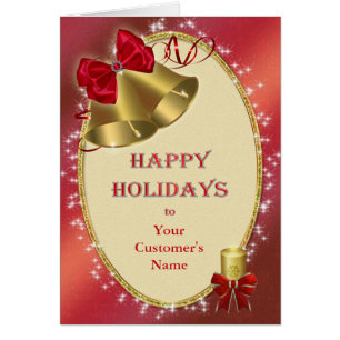 Cartão Adicionar nome de cliente ao Natal corporativo