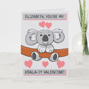 Cartão Adicionar Nome Namorados Koala-ty Cute Saudação