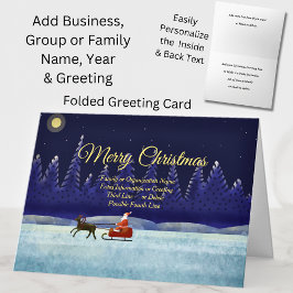 Cartão Adicionar Papais noeis de Floresta Azul Nome da Fa