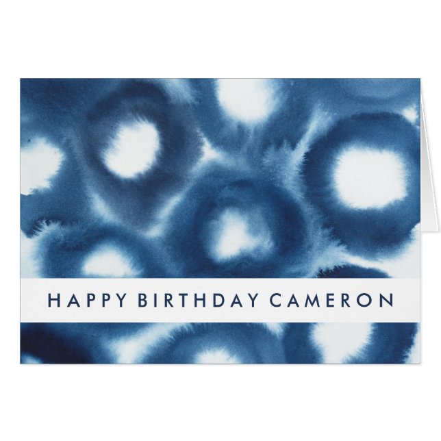 Cartão Adicionar seu texto | Círculos de Impressão de Aqu (Frente Horizontal)