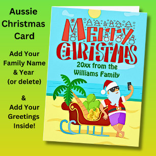 Cartão Adicionar Texto do Nome da Família, Papais noeis S