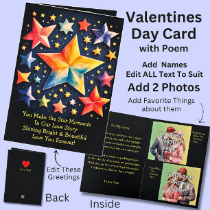 Cartão Adicione 2 Fotos, Você Faz os Momentos Estelares d