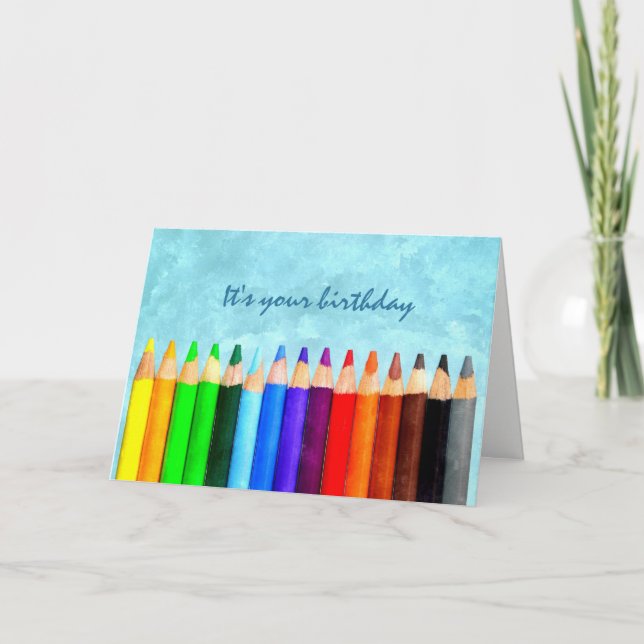 Cartão Adicione Qualquer Saudação De Aniversário Com Cor  (Frente)