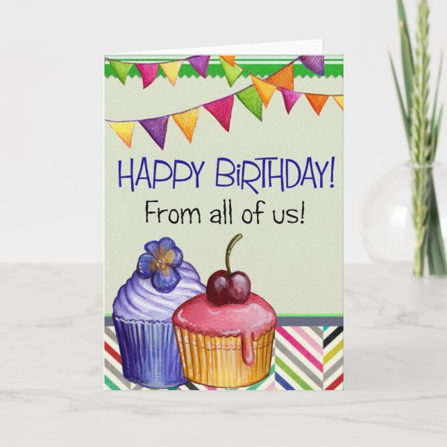 Cartão Adicione Seu Próprio Texto: De Todos Nós (Frente)