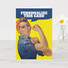 Cartão Adicione seu próprio texto Rosie o ribeador person
